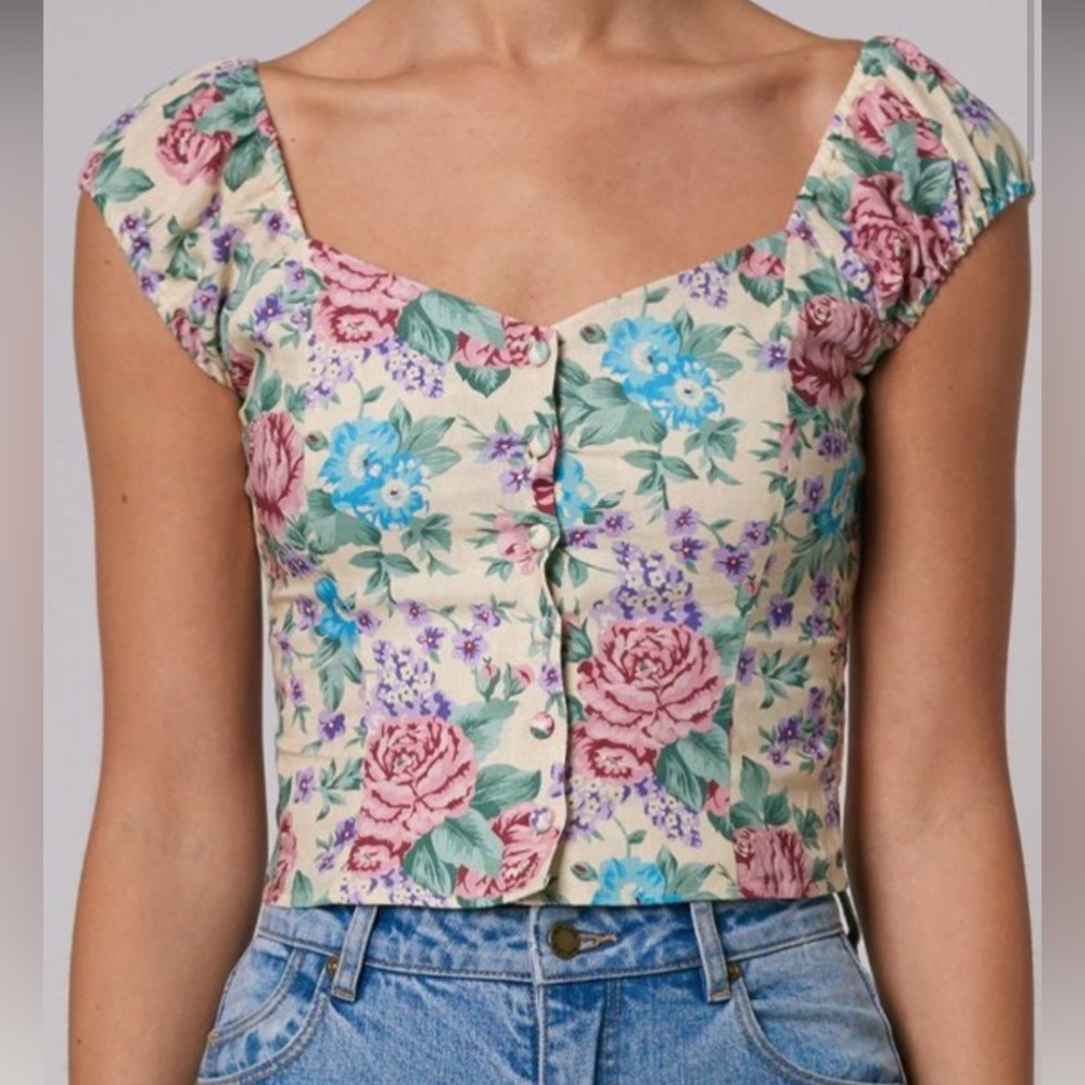 Rollas Emmy Rosette Top - Buttercream Sz XS